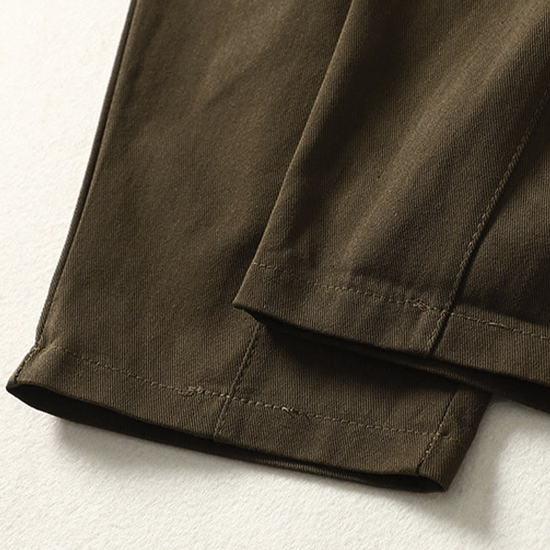 Nimara Ritual Fall Simple Lines Button Zipper Design Ankle-Length Cotton Women's Harem Pants With Pockets