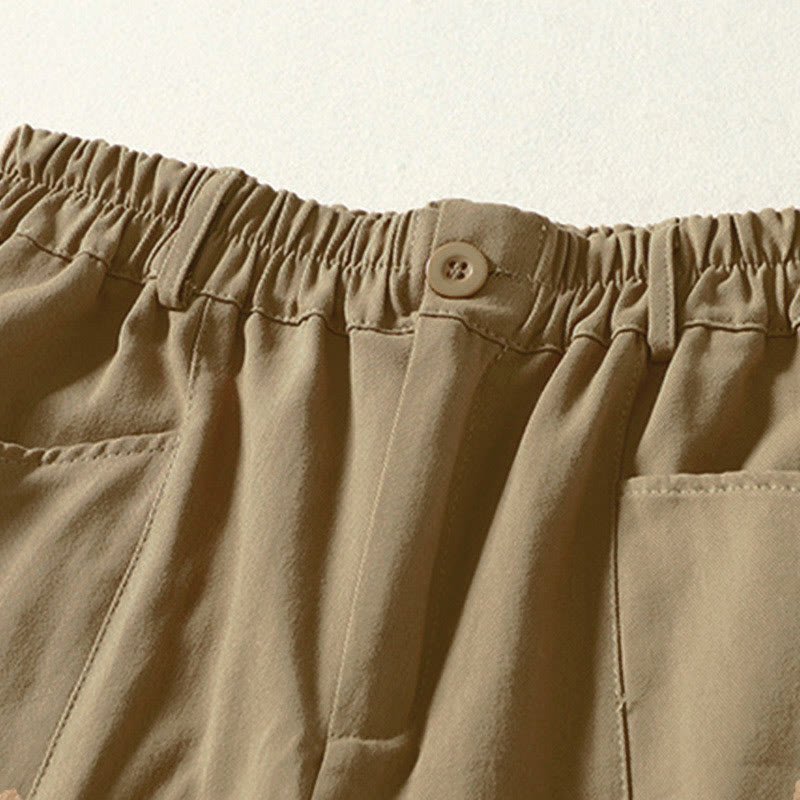 Nimara Ritual Fall Simple Lines Button Zipper Design Ankle-Length Cotton Women's Harem Pants With Pockets