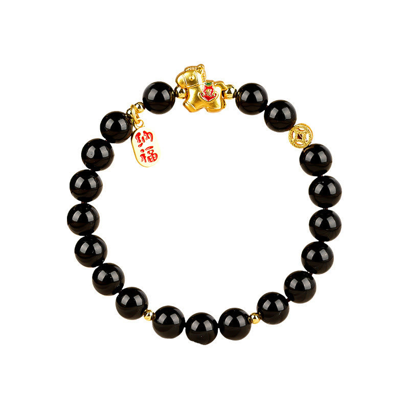 Nimara Ritual Year Of The Horse Black Obsidian Strength Bracelet