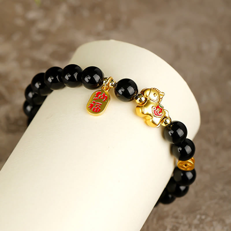 Nimara Ritual Year Of The Horse Black Obsidian Strength Bracelet