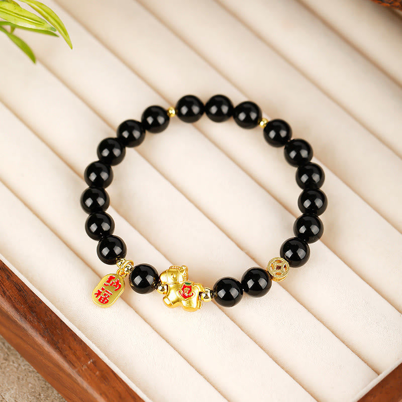 Nimara Ritual Year Of The Horse Black Obsidian Strength Bracelet