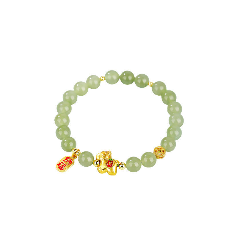 Nimara Ritual Year Of The Horse Hetian Jade Abundance Bracelet