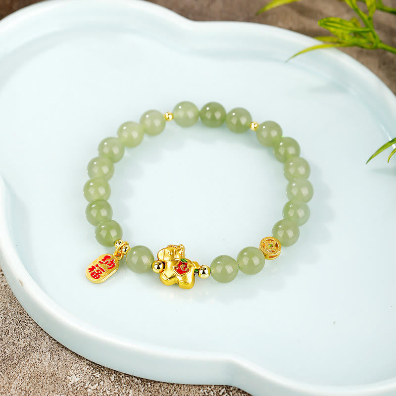 Nimara Ritual Year Of The Horse Hetian Jade Abundance Bracelet