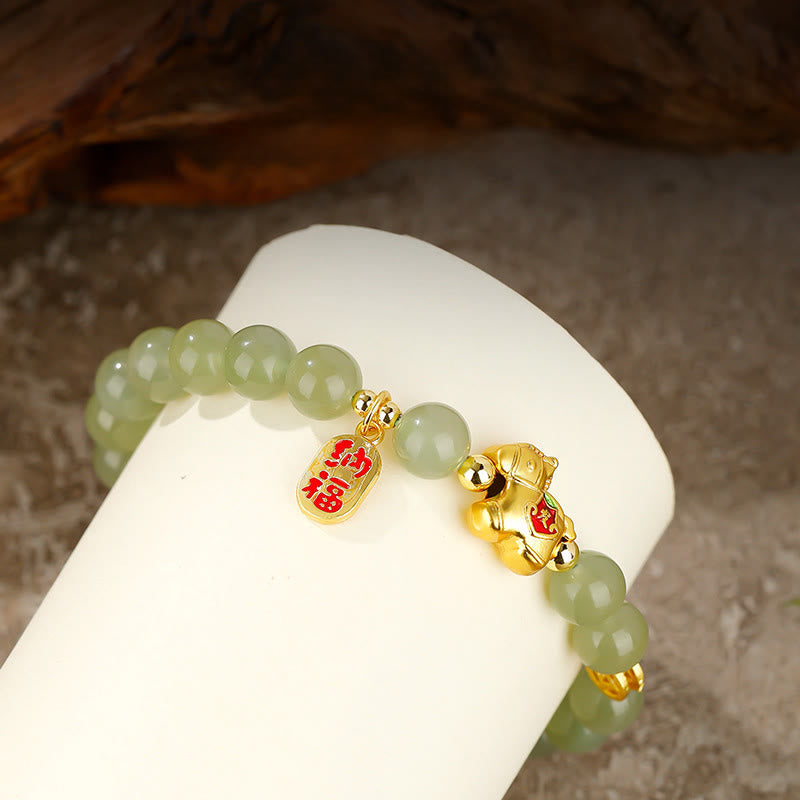 Nimara Ritual Year Of The Horse Hetian Jade Abundance Bracelet