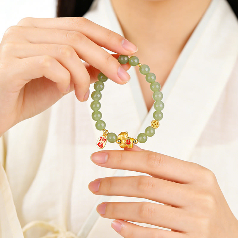 Nimara Ritual Year Of The Horse Hetian Jade Abundance Bracelet