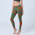 Nimara Ritual Vibrant Swirling Florals Paisley Print Gym Leggings Women's Yoga Pants