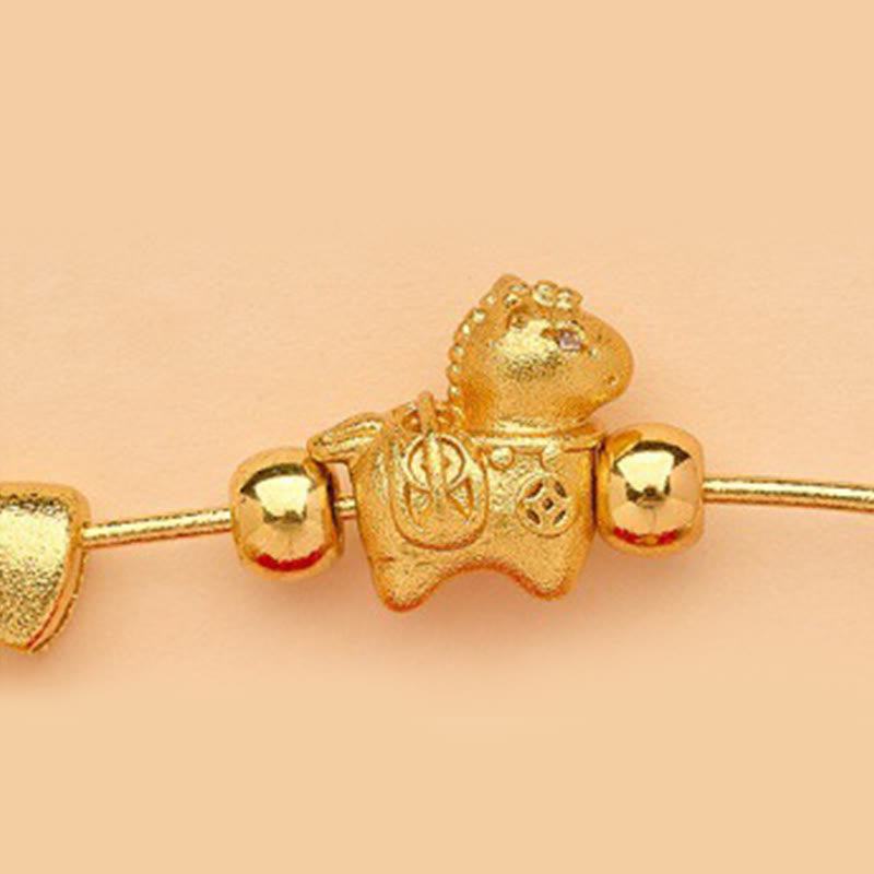 Nimara Ritual Year Of The Horse Fu Character Lotus Attract Fortune Ruyi Handle Peace Buckle Luck Brooch