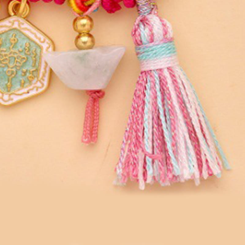 Nimara Ritual Year Of The Horse Fu Character Lotus Attract Fortune Ruyi Handle Peace Buckle Luck Brooch