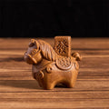 Nimara Ritual Year of the Horse Get rich Green Sandalwood Small Leaf Red Sandalwood Linden Wood Animals Positive Decoration