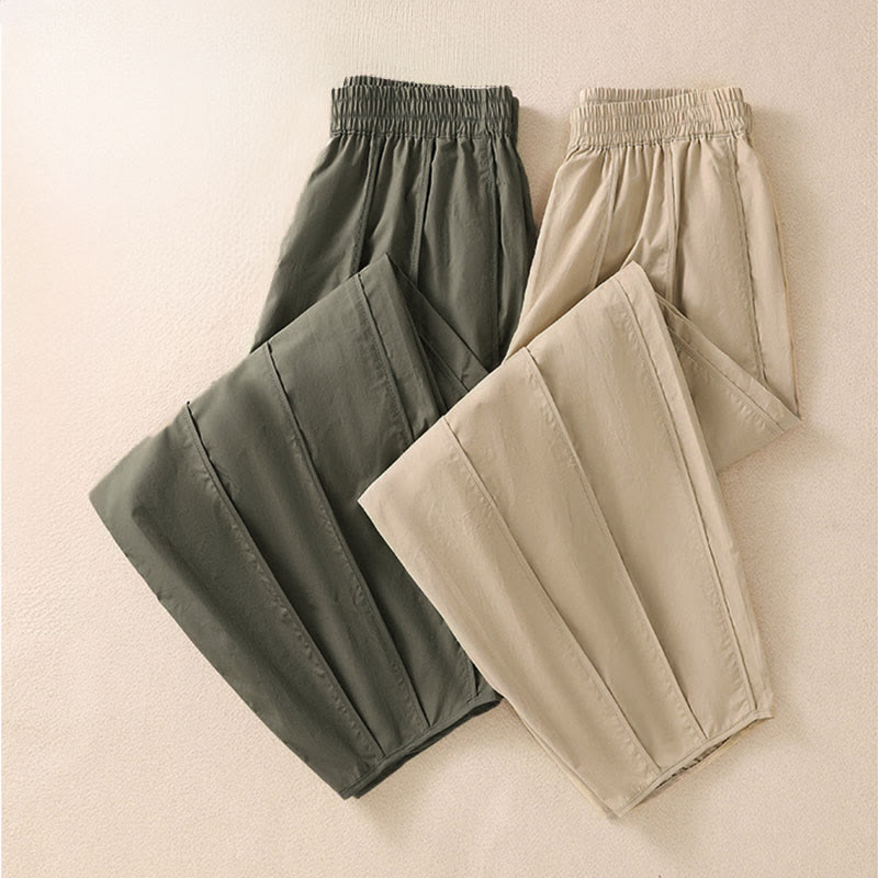Nimara Ritual Summer Simple Pure Color High Waisted Pleated Women's Harem Pants With Pockets