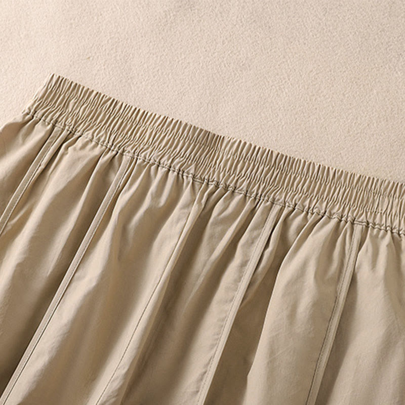 Nimara Ritual Summer Simple Pure Color High Waisted Pleated Women's Harem Pants With Pockets