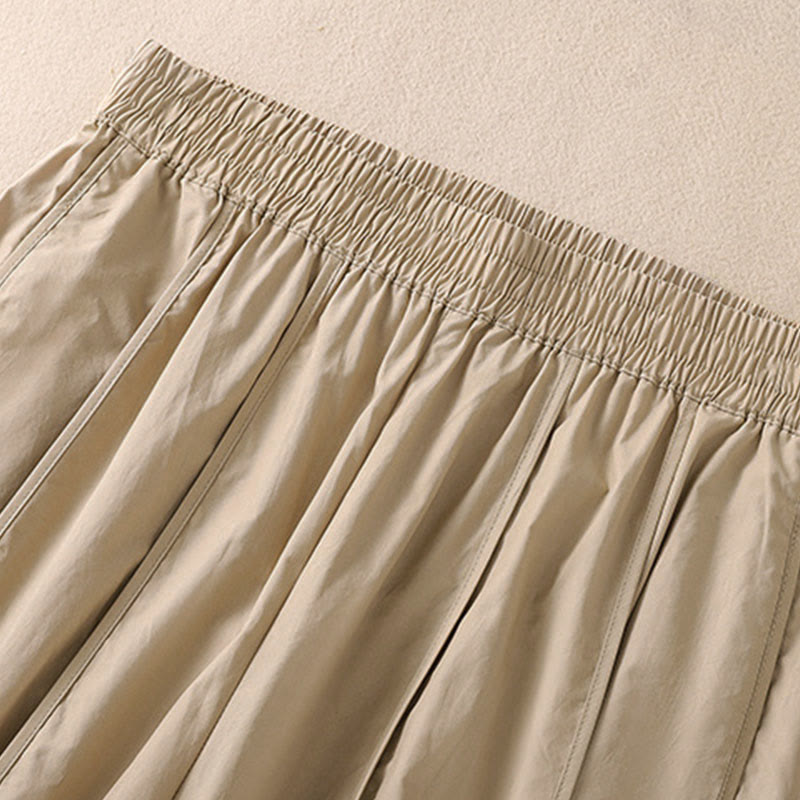 Nimara Ritual Summer Simple Pure Color High Waisted Pleated Women's Harem Pants With Pockets