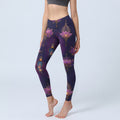 Nimara Ritual Dreamlike Lotus Flower Lantern Print Gym Leggings Women's Yoga Pants