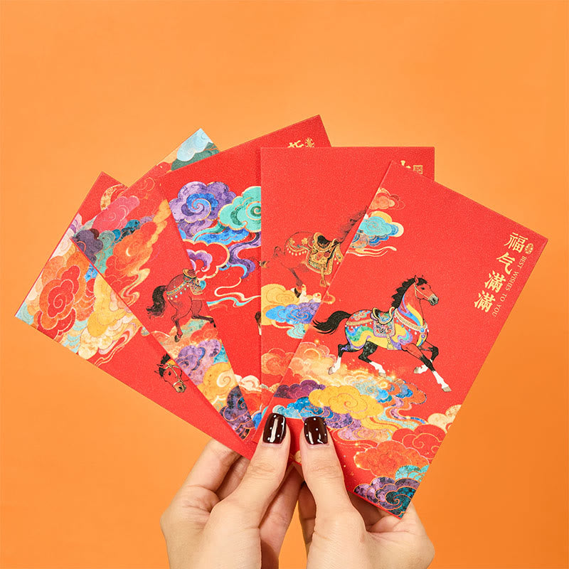 Nimara Ritual Year Of The Horse 2026 New Year Blessings 6pcs Chinese Red Envelope