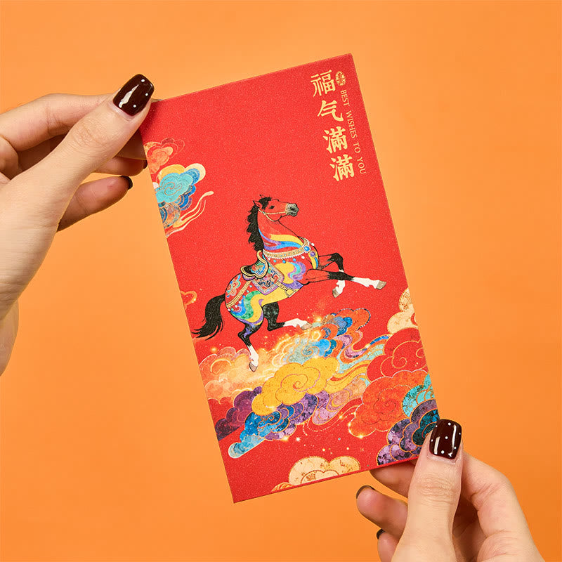 Nimara Ritual Year Of The Horse 2026 New Year Blessings 6pcs Chinese Red Envelope