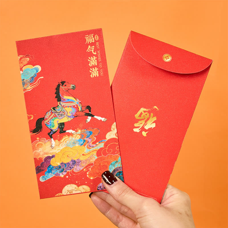 Nimara Ritual Year Of The Horse 2026 New Year Blessings 6pcs Chinese Red Envelope