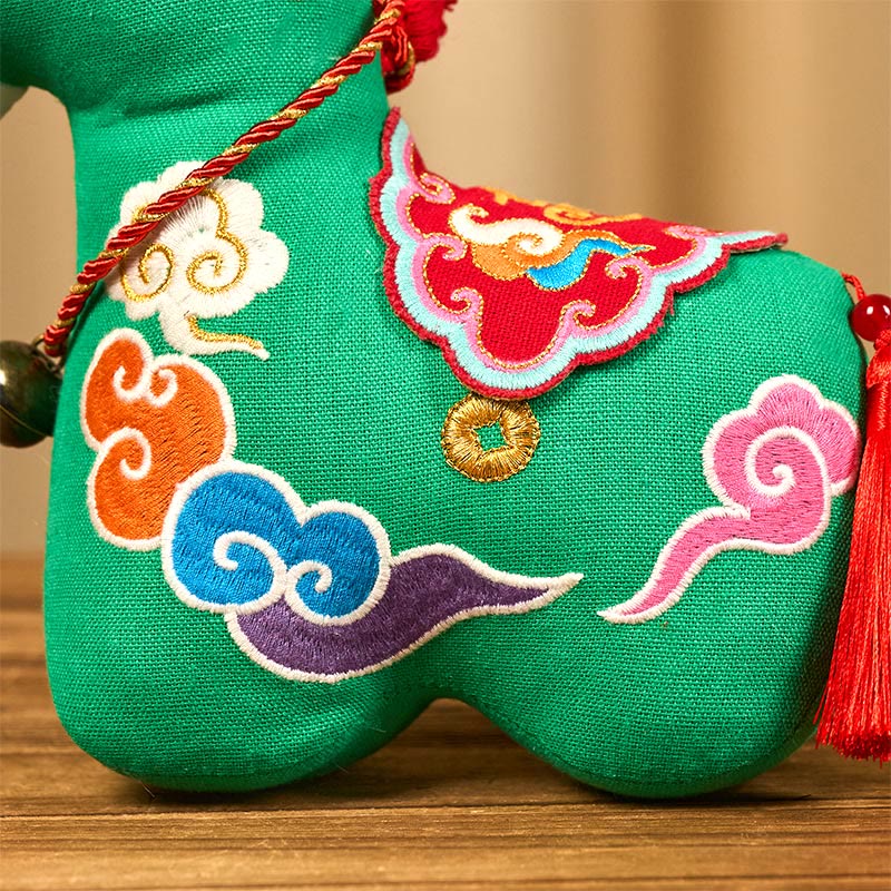 Nimara Ritual Year of the Horse Copper Red String Fu Character Embroidery Prosperity Home Decoration