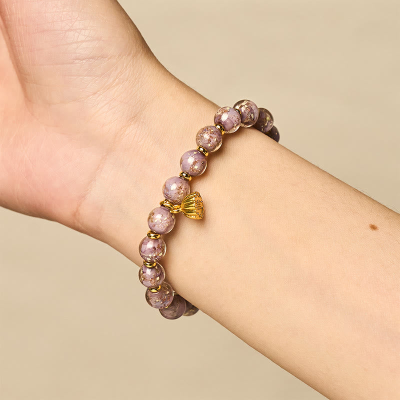 Nimara Ritual Purple Liuli Glass Luck Bracelet