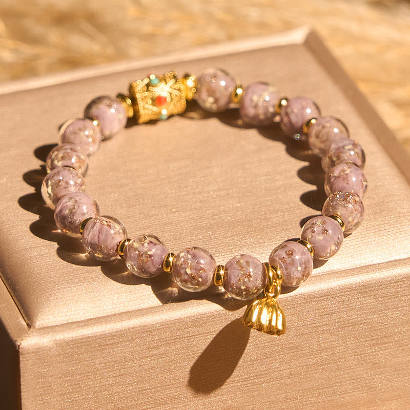 Nimara Ritual Purple Liuli Glass Luck Bracelet