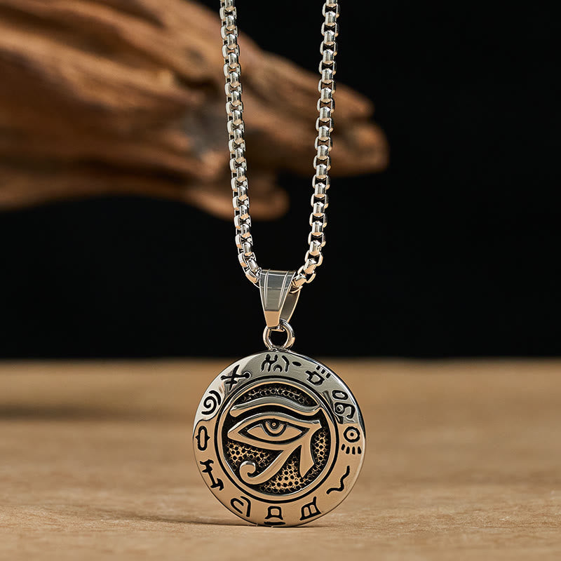 Protection and Courage Titanium Steel Evil Eye Necklace Pendants