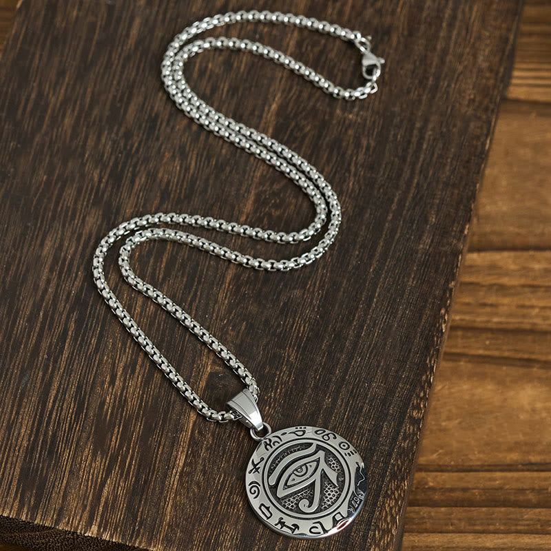 Protection and Courage Titanium Steel Evil Eye Necklace Pendants