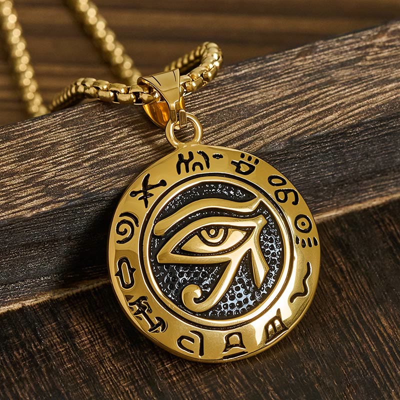 Protection and Courage Titanium Steel Evil Eye Necklace Pendants