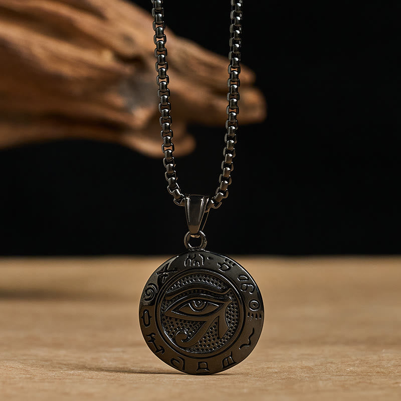 Protection and Courage Titanium Steel Evil Eye Necklace Pendants
