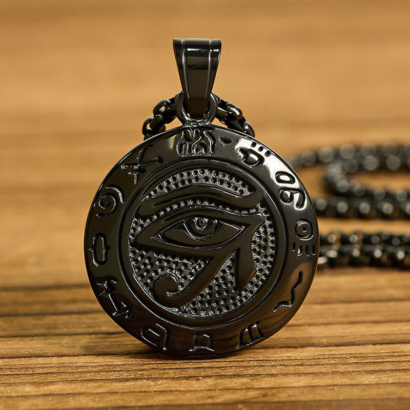 Protection and Courage Titanium Steel Evil Eye Necklace Pendants