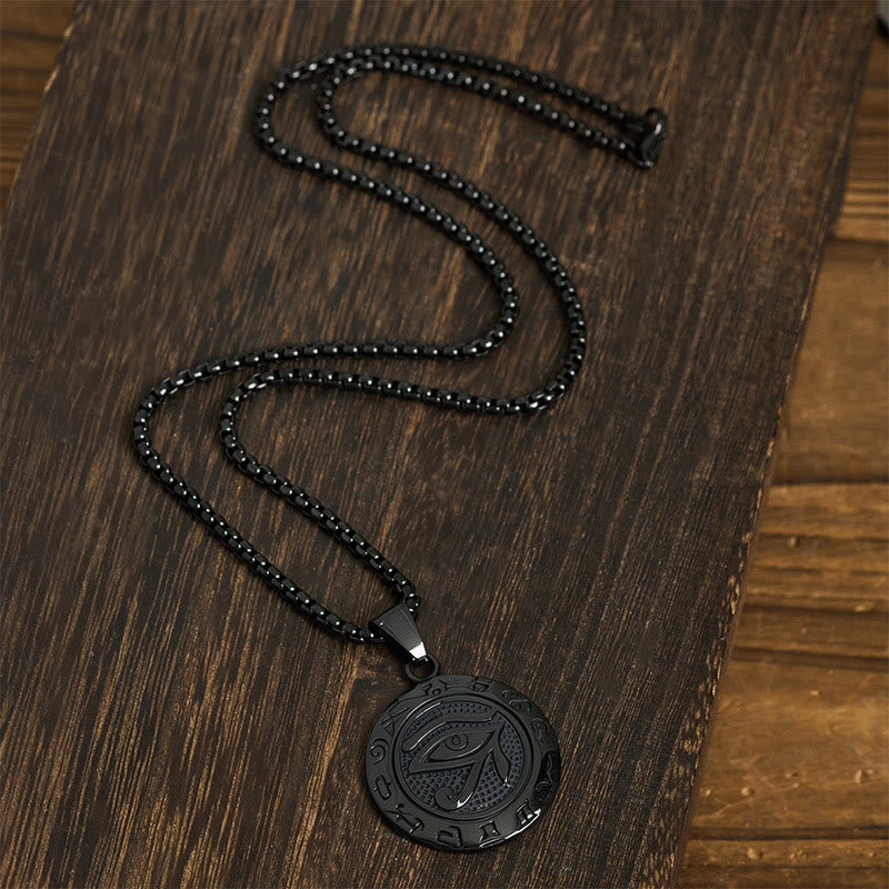 Protection and Courage Titanium Steel Evil Eye Necklace Pendants