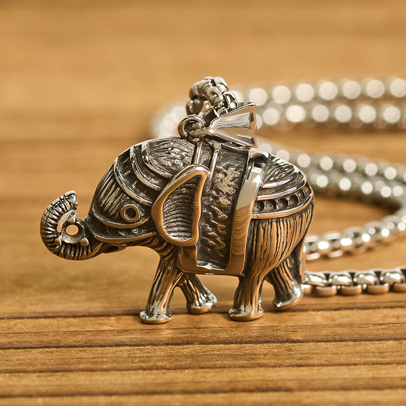 Nimara Ritual Titanium Steel Elephant Strengthen Necklace Pendants