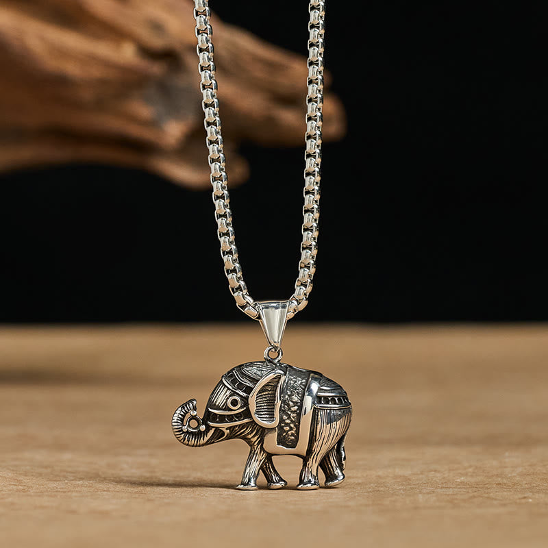 Nimara Ritual Titanium Steel Elephant Strengthen Necklace Pendants