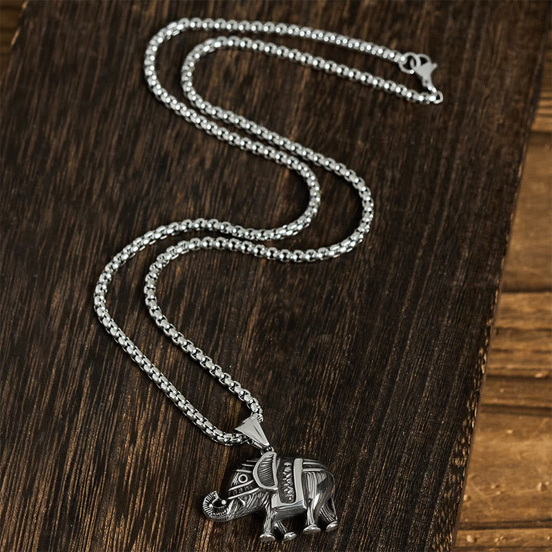 Nimara Ritual Titanium Steel Elephant Strengthen Necklace Pendants