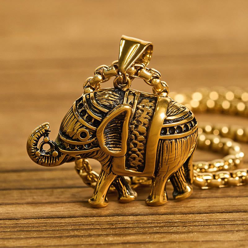 Nimara Ritual Titanium Steel Elephant Strengthen Necklace Pendants