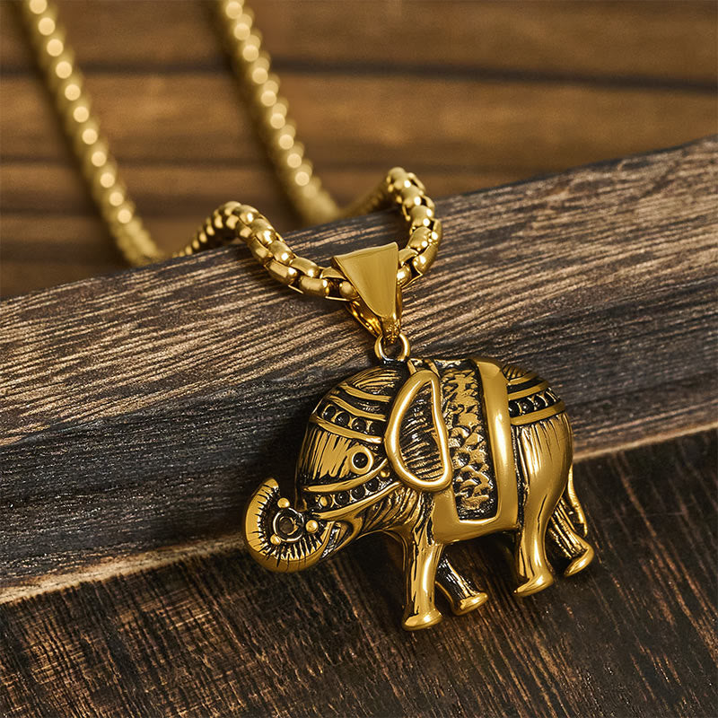 Nimara Ritual Titanium Steel Elephant Strengthen Necklace Pendants