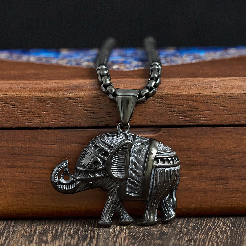 Nimara Ritual Titanium Steel Elephant Strengthen Necklace Pendants