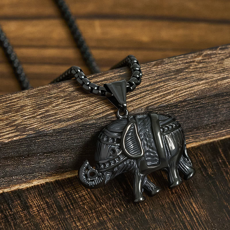 Nimara Ritual Titanium Steel Elephant Strengthen Necklace Pendants