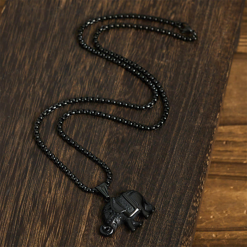 Nimara Ritual Titanium Steel Elephant Strengthen Necklace Pendants