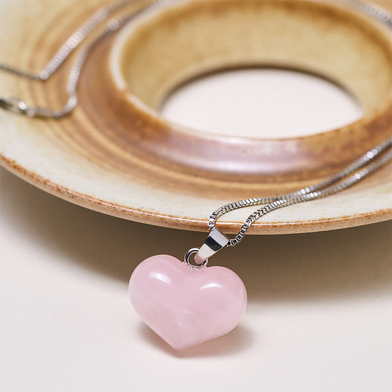 Nimara Ritual Heart Design Amethyst Topaz Pink Crystal Opal Tiger Eye White Crystal Red Jasper Amazonite Green Aventurine Black Obsidian Citrine Balance Necklace Pendant