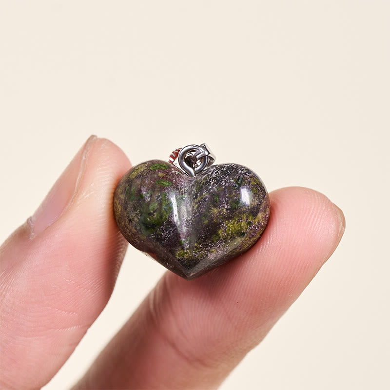 Nimara Ritual Heart Design Amethyst Topaz Pink Crystal Opal Tiger Eye White Crystal Red Jasper Amazonite Green Aventurine Black Obsidian Citrine Balance Necklace Pendant