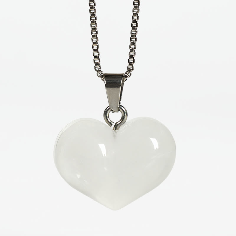 Nimara Ritual Heart Design Amethyst Topaz Pink Crystal Opal Tiger Eye White Crystal Red Jasper Amazonite Green Aventurine Black Obsidian Citrine Balance Necklace Pendant