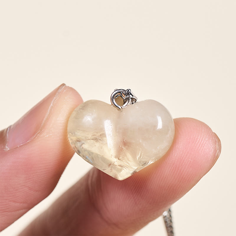 Nimara Ritual Heart Design Amethyst Topaz Pink Crystal Opal Tiger Eye White Crystal Red Jasper Amazonite Green Aventurine Black Obsidian Citrine Balance Necklace Pendant