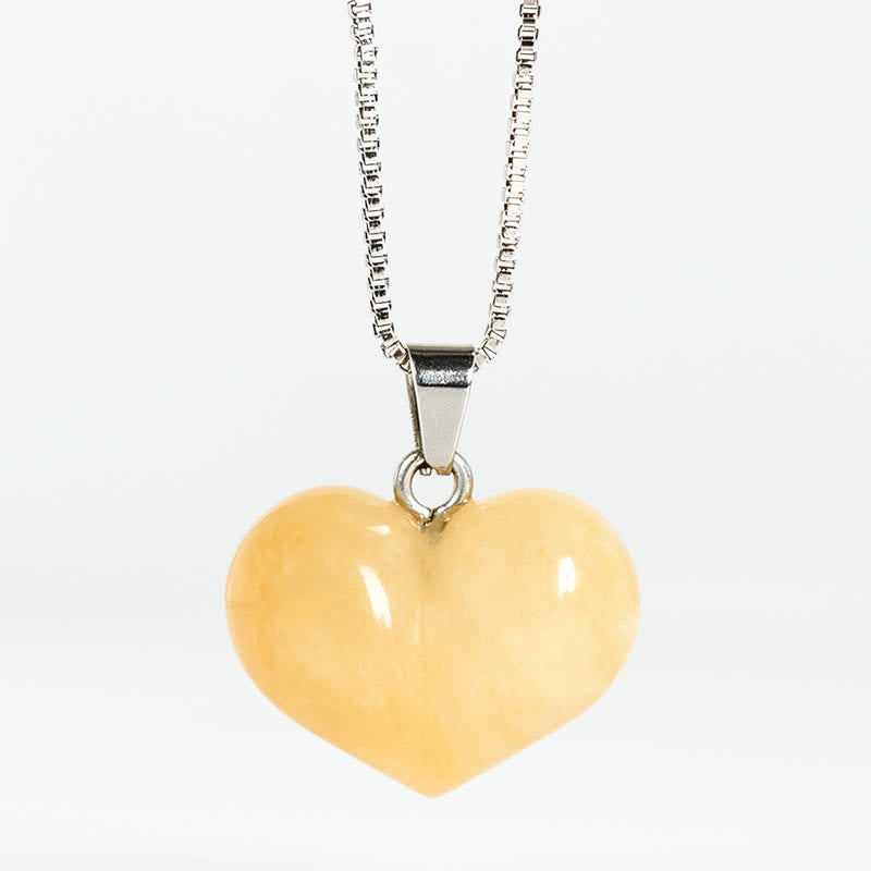 Nimara Ritual Heart Design Amethyst Topaz Pink Crystal Opal Tiger Eye White Crystal Red Jasper Amazonite Green Aventurine Black Obsidian Citrine Balance Necklace Pendant