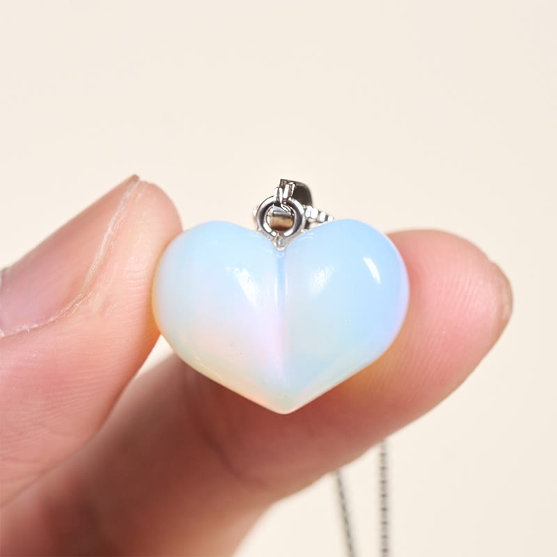 Nimara Ritual Heart Design Amethyst Topaz Pink Crystal Opal Tiger Eye White Crystal Red Jasper Amazonite Green Aventurine Black Obsidian Citrine Balance Necklace Pendant