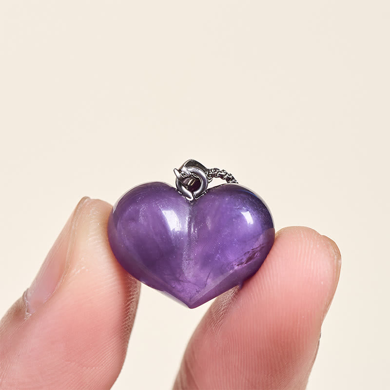 Nimara Ritual Heart Design Amethyst Topaz Pink Crystal Opal Tiger Eye White Crystal Red Jasper Amazonite Green Aventurine Black Obsidian Citrine Balance Necklace Pendant