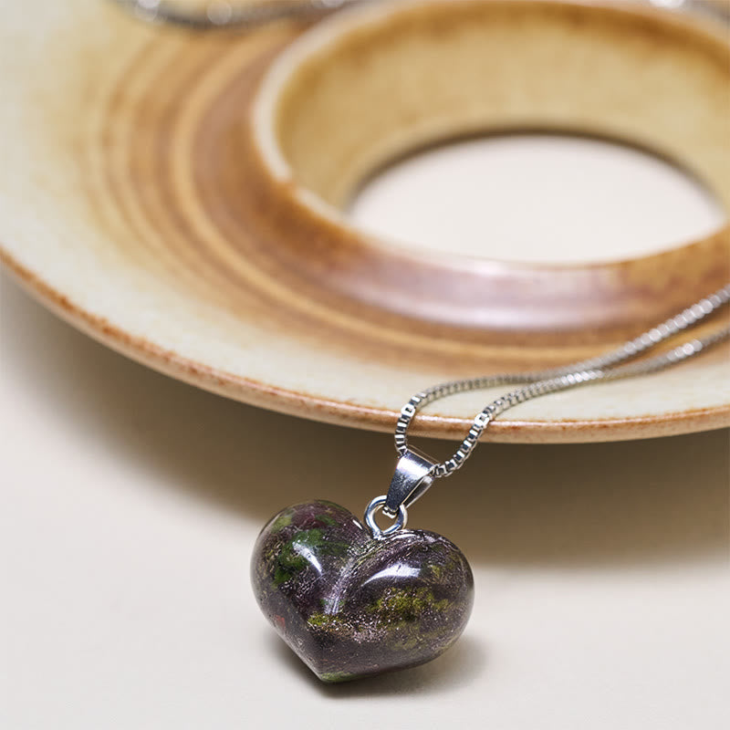 Nimara Ritual Heart Design Amethyst Topaz Pink Crystal Opal Tiger Eye White Crystal Red Jasper Amazonite Green Aventurine Black Obsidian Citrine Balance Necklace Pendant