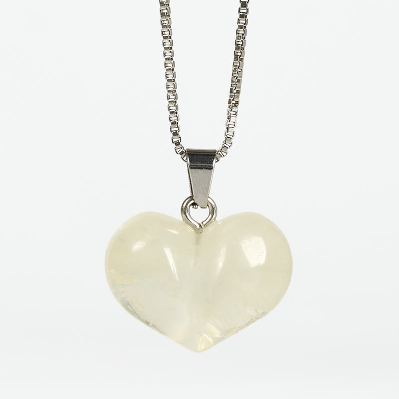 Nimara Ritual Heart Design Amethyst Topaz Pink Crystal Opal Tiger Eye White Crystal Red Jasper Amazonite Green Aventurine Black Obsidian Citrine Balance Necklace Pendant