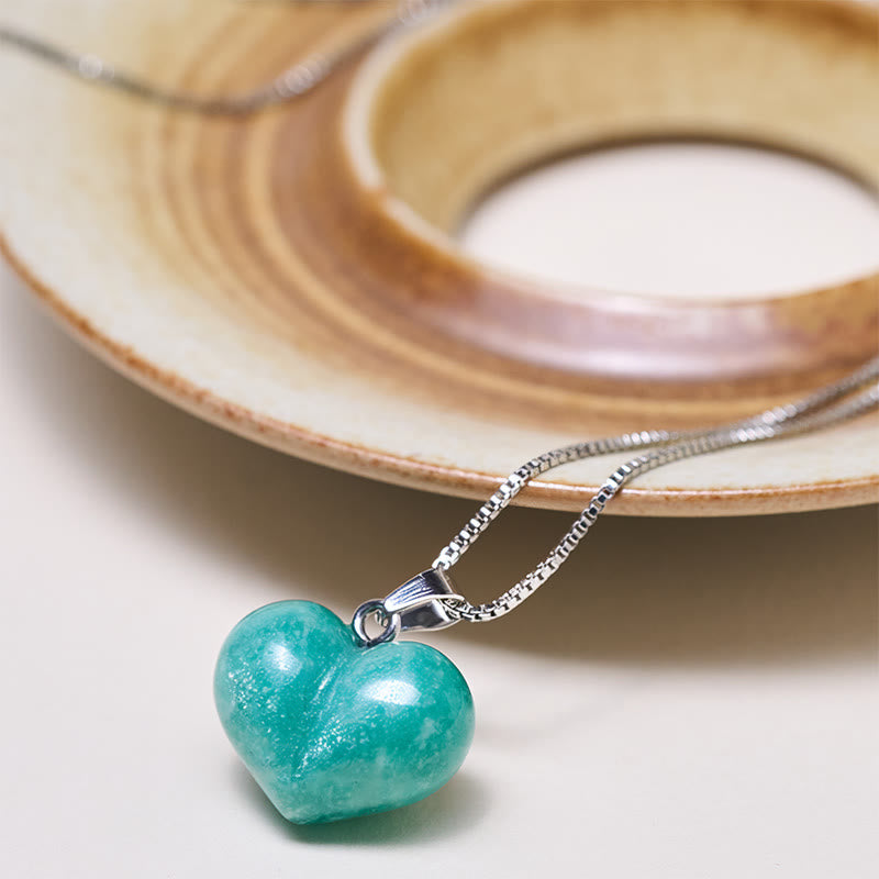 Nimara Ritual Heart Design Amethyst Topaz Pink Crystal Opal Tiger Eye White Crystal Red Jasper Amazonite Green Aventurine Black Obsidian Citrine Balance Necklace Pendant