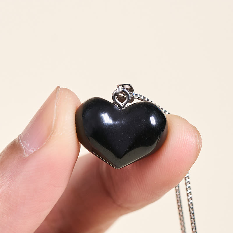 Nimara Ritual Heart Design Amethyst Topaz Pink Crystal Opal Tiger Eye White Crystal Red Jasper Amazonite Green Aventurine Black Obsidian Citrine Balance Necklace Pendant