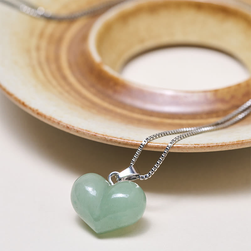 Nimara Ritual Heart Design Amethyst Topaz Pink Crystal Opal Tiger Eye White Crystal Red Jasper Amazonite Green Aventurine Black Obsidian Citrine Balance Necklace Pendant