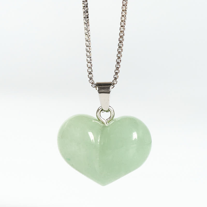 Nimara Ritual Heart Design Amethyst Topaz Pink Crystal Opal Tiger Eye White Crystal Red Jasper Amazonite Green Aventurine Black Obsidian Citrine Balance Necklace Pendant